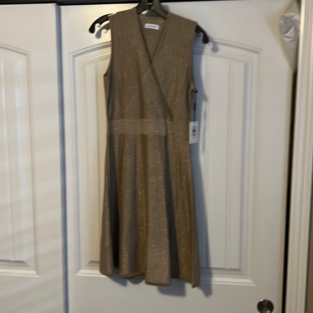 Gold Calvin Klein dress size small NWT